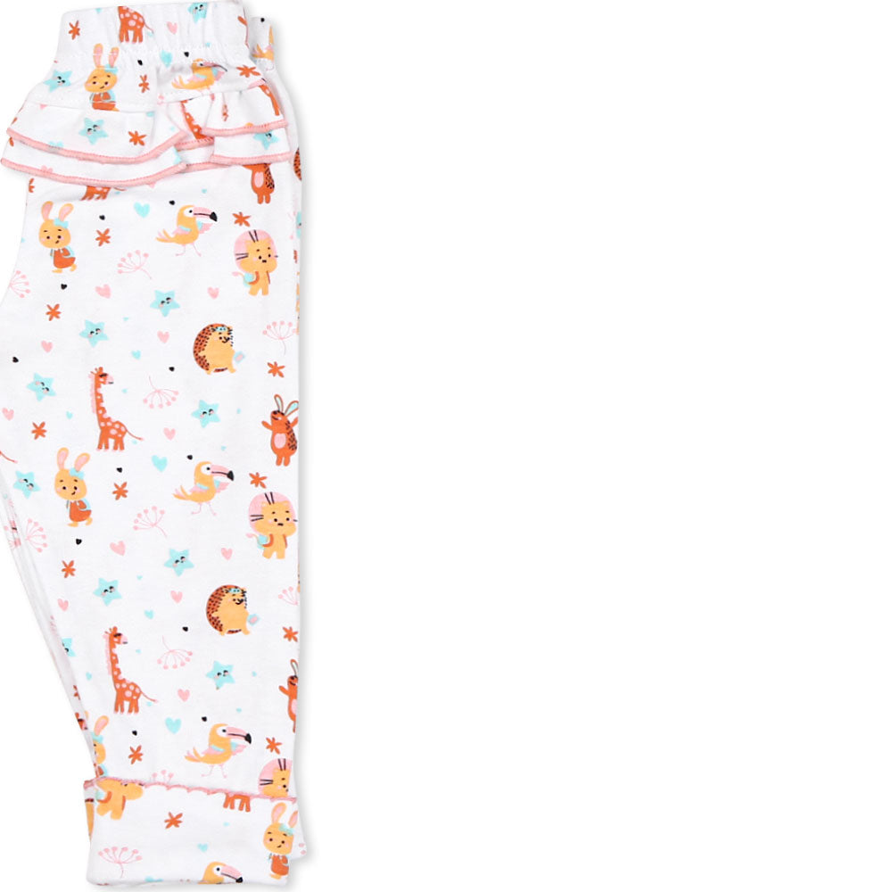 PAJAMA GIRLS PK-2 PEACH STARS & ANIMALS