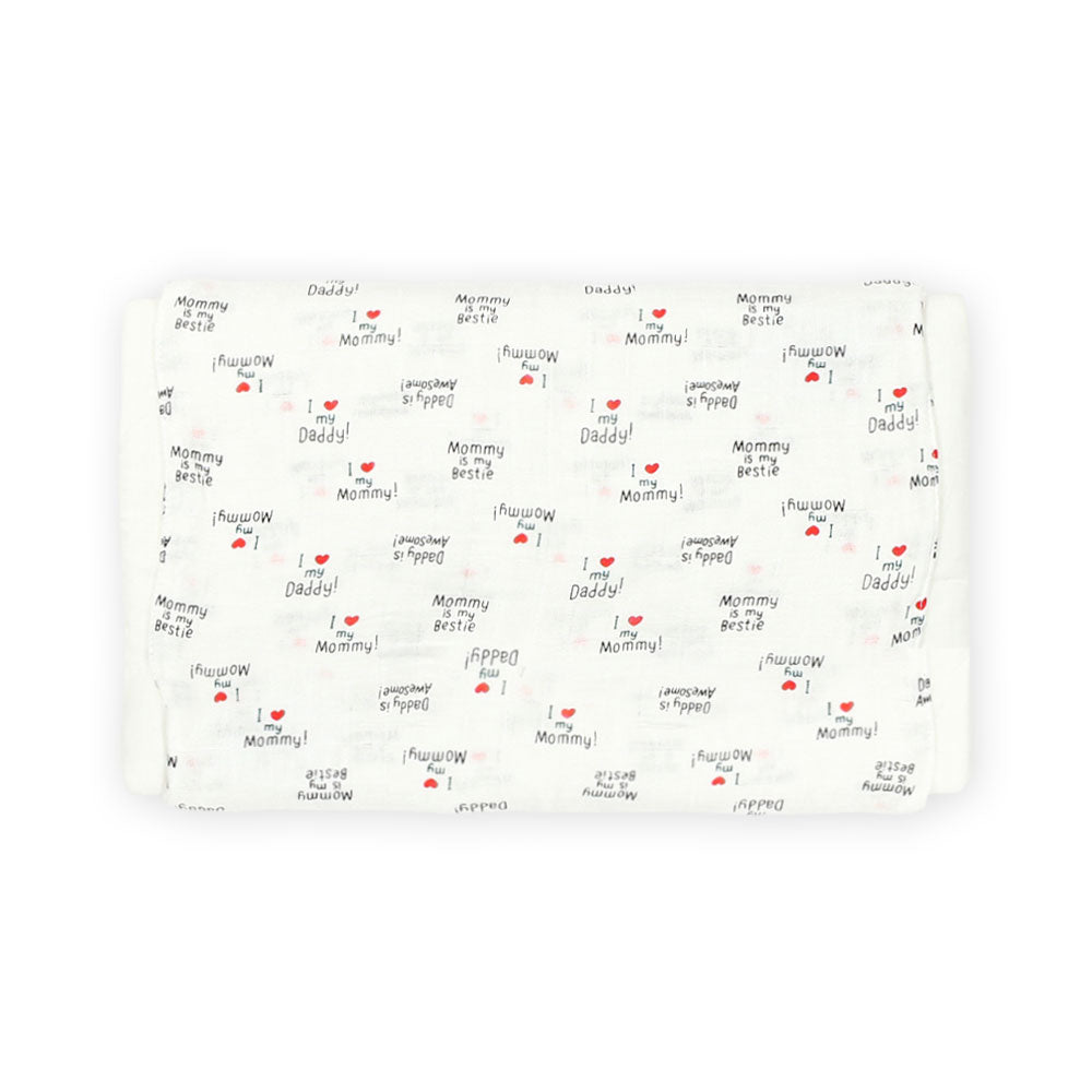 BABY PILLOW WHITE I LOVE MOMMY DADDY