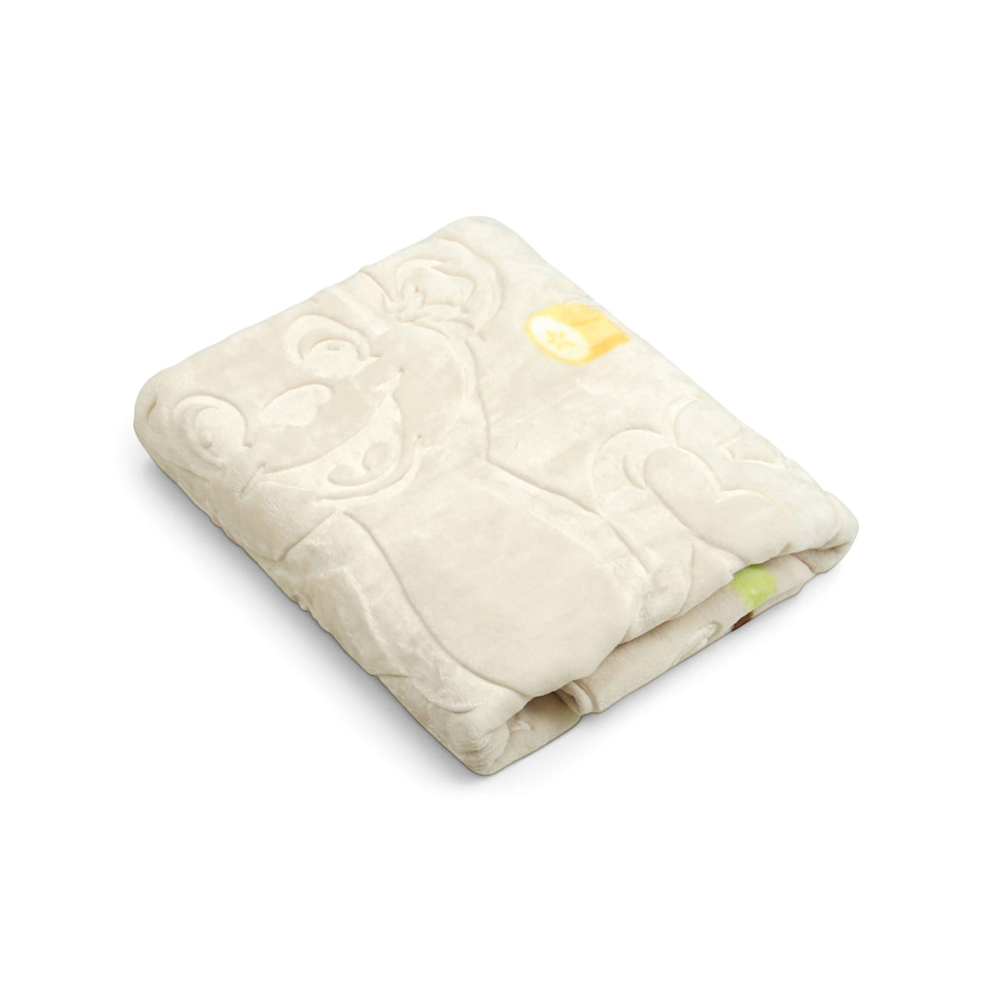 CREAM MONKEY EMBOSSED BLANKET