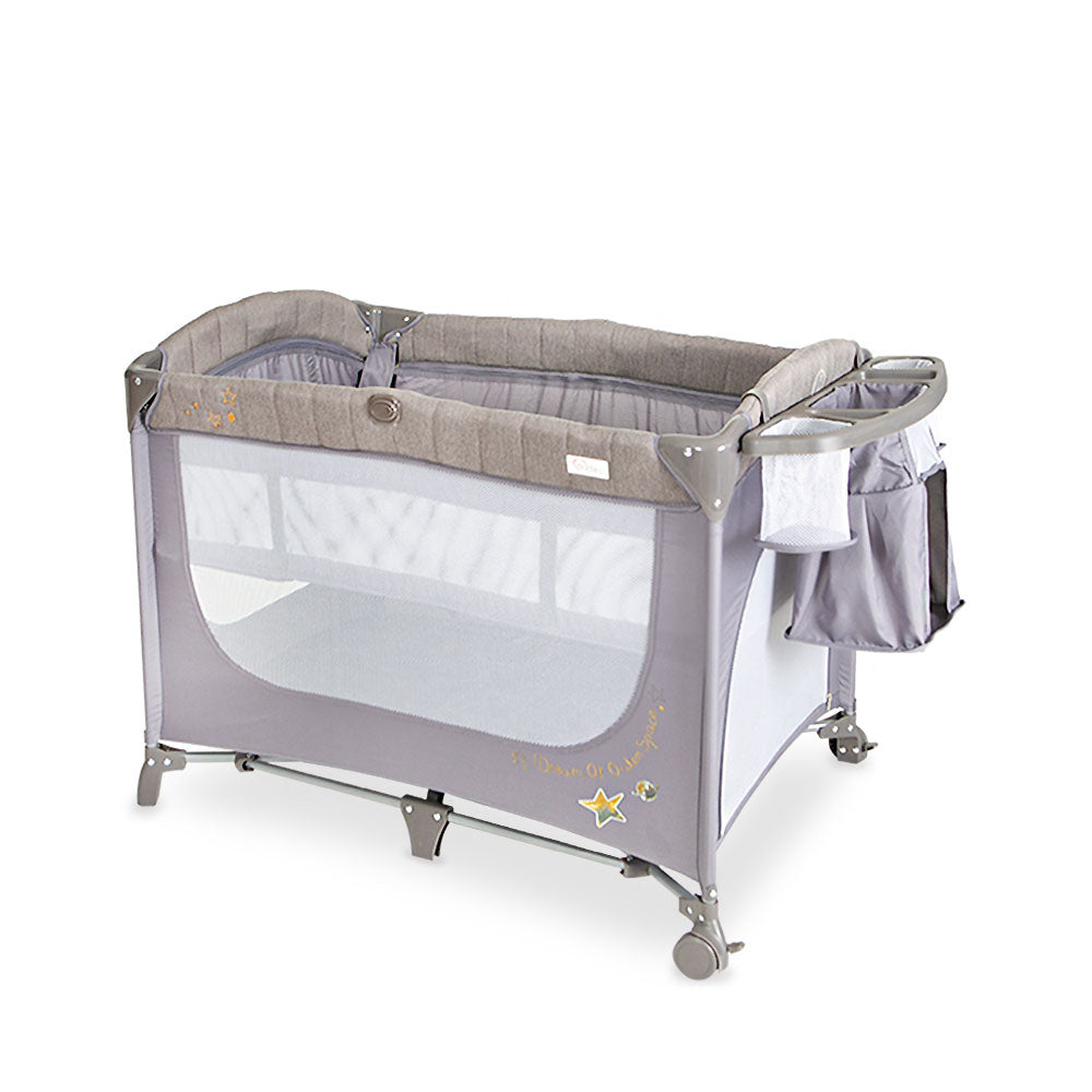 TINNIES DROP SIDE PLAY PEN GREY