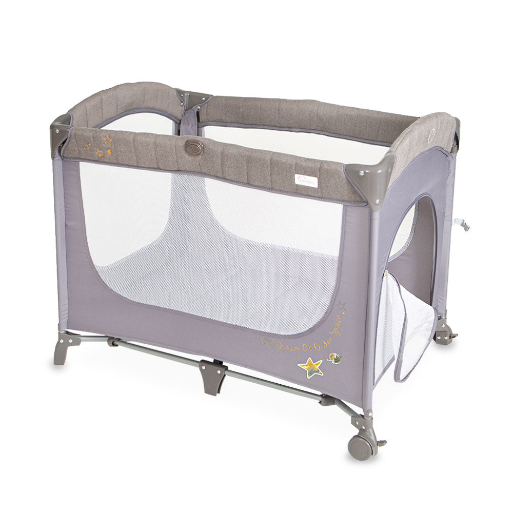TINNIES DROP SIDE PLAY PEN GREY