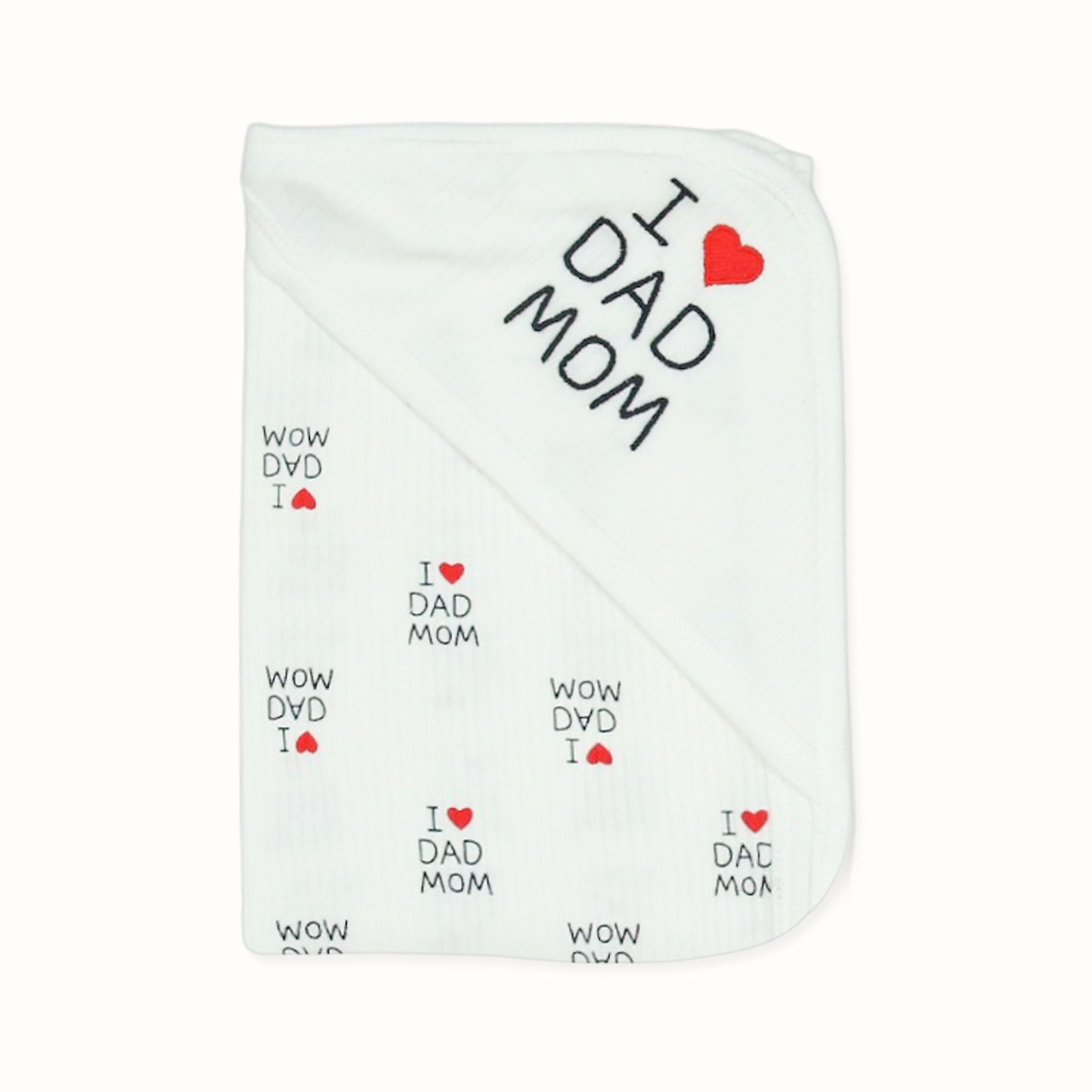 "I LOVE DAD & MOM" 5-PIECE LAYETTE SET (WHITE/RED) GIRL