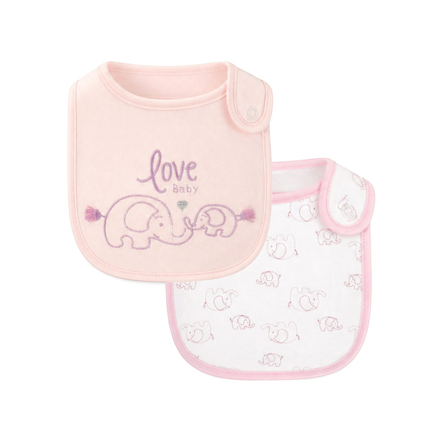 "LOVE BABY" ELEPHANT BIBS PK-2