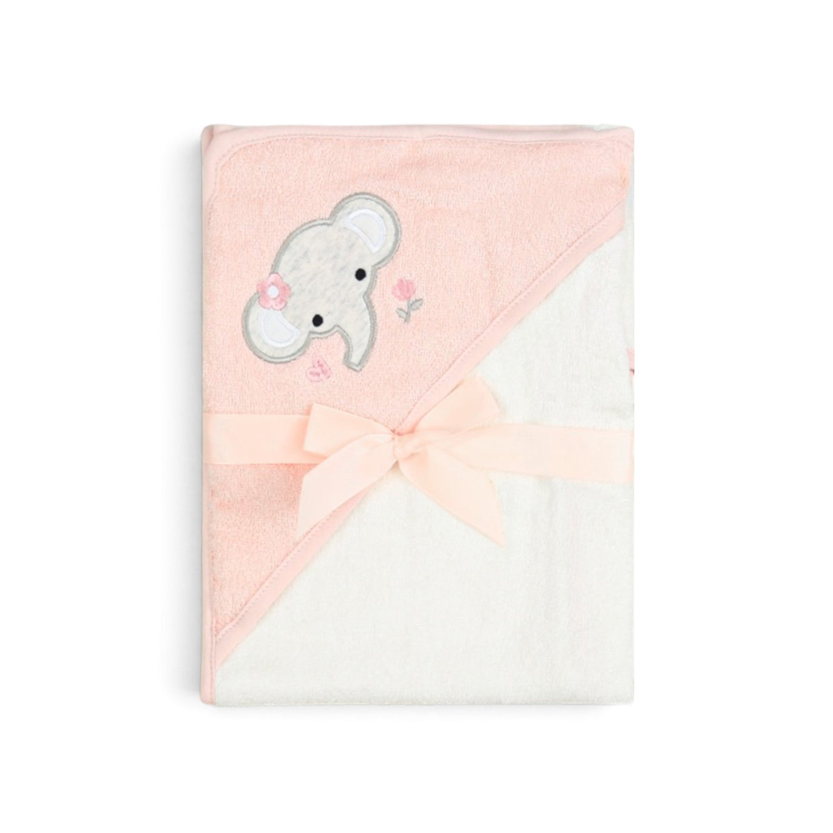 PINK ELEPHANT HOODED BATH TOWEL
