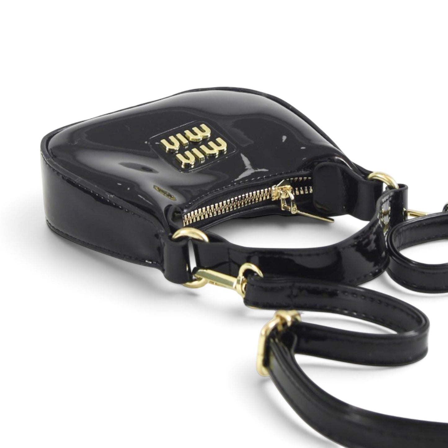 Chic Black Patent Mini Shoulder Bag