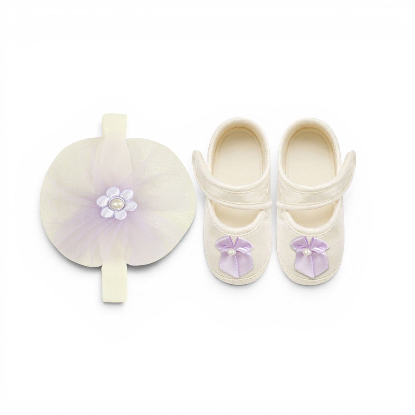 PURPLE FLORAL BABY GIRL FANCY FROCK GIFT SET