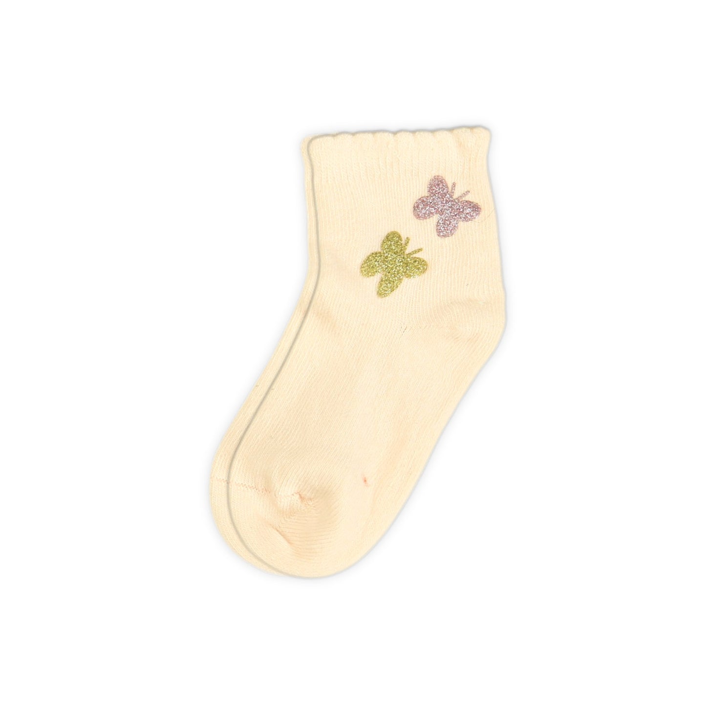 BUTTERFLY-ACCENTED PASTEL GIRL SOCKS PK-2