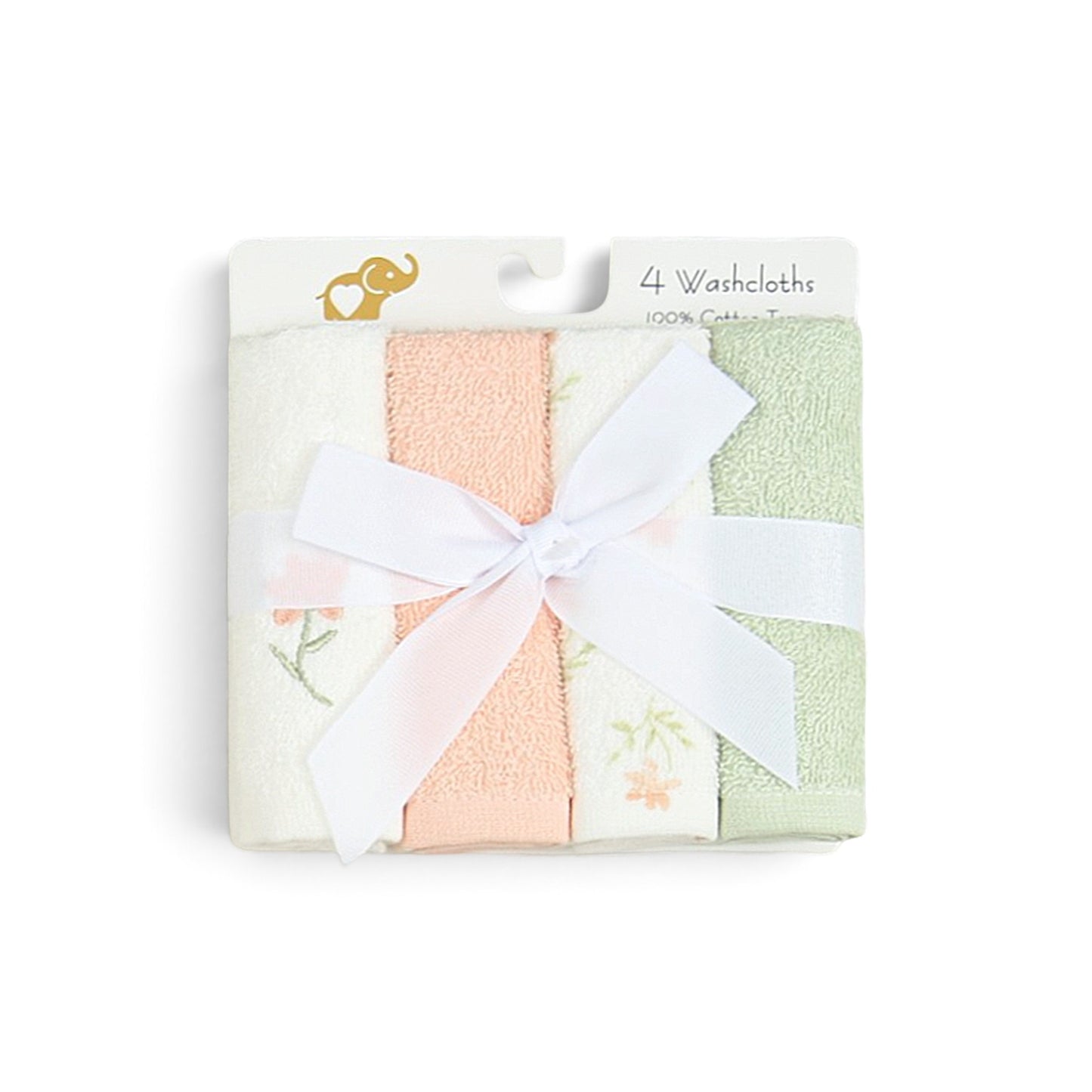 FLORAL EMBROIDERED FACE TOWEL PK-4