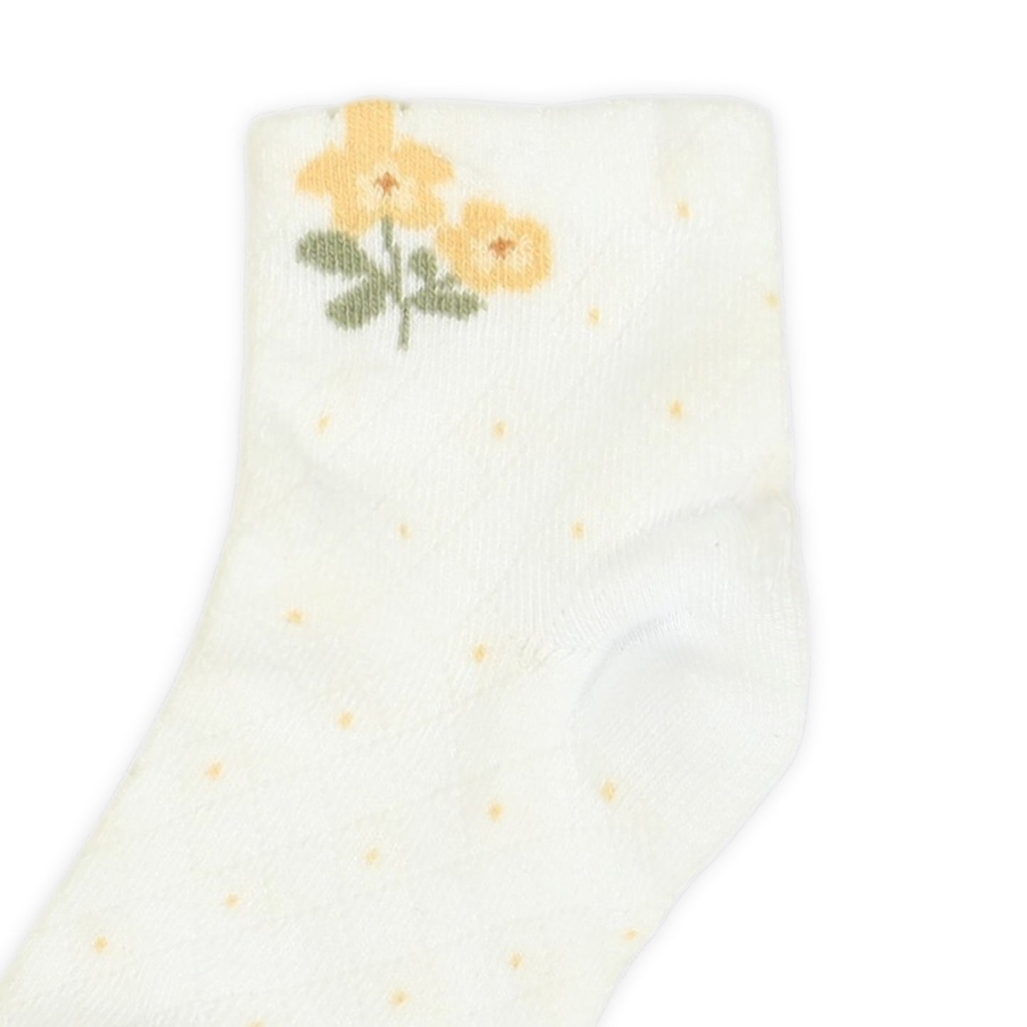 WHITE FLORAL MOTIF GIRL SOCKS