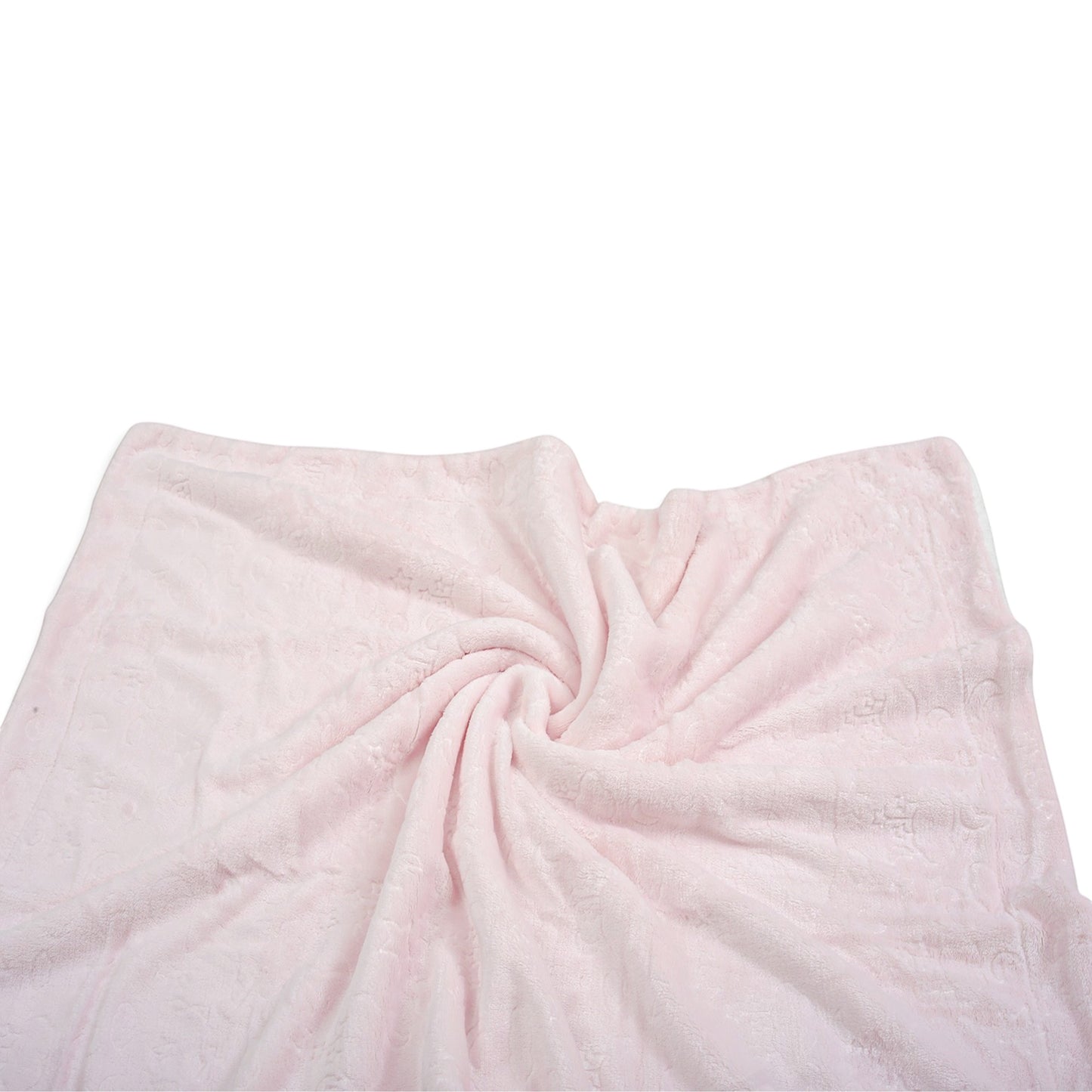PINK CLOUD & MOON EMBOSSED REVERSIBLE BLANKET