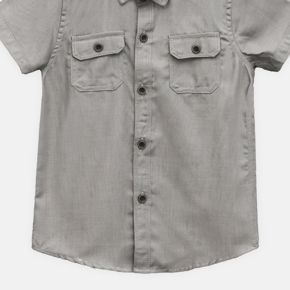 BOY SHIRT LIGHT GREY SHORT-SLEEVE