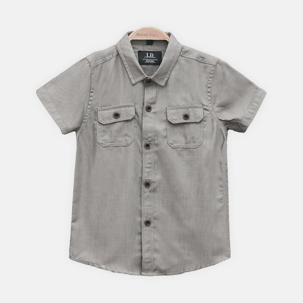 BOY SHIRT LIGHT GREY SHORT-SLEEVE