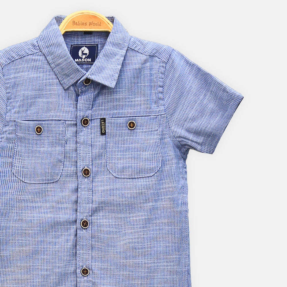 BOY SHIRT DARK BLUE SHORT-SLEEVE