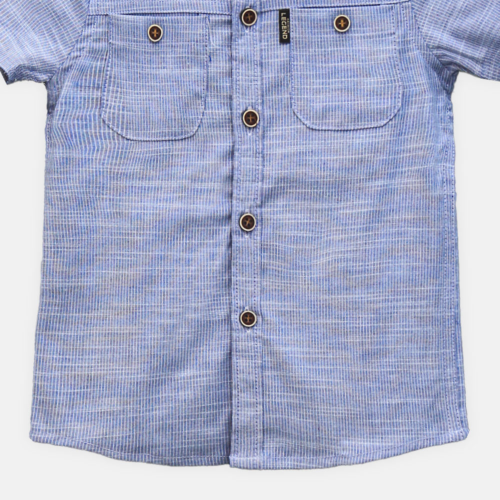 BOY SHIRT DARK BLUE SHORT-SLEEVE