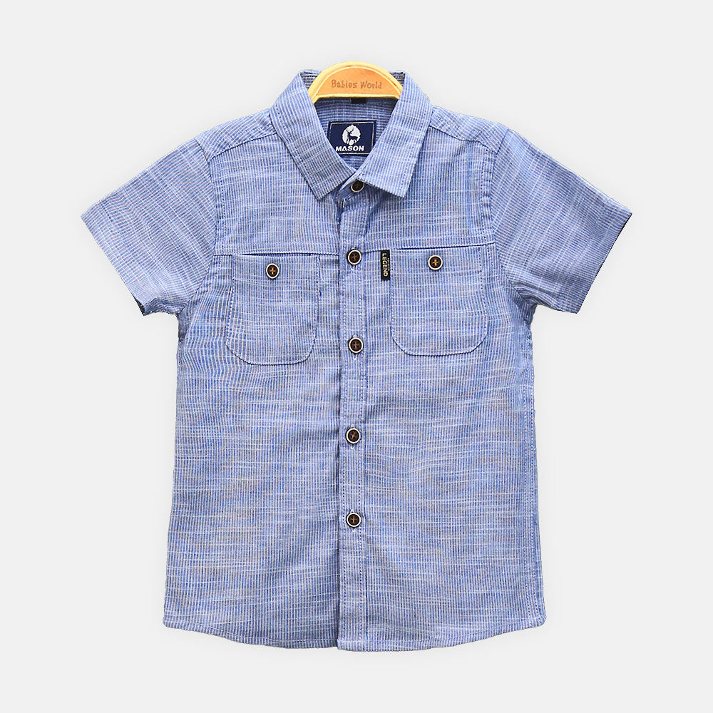 BOY SHIRT DARK BLUE SHORT-SLEEVE