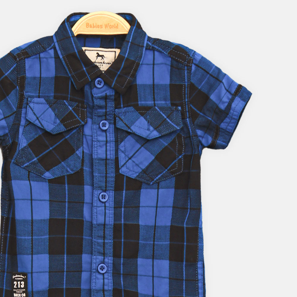 BOY SHIRT BLUE AND BLACK CHECKER