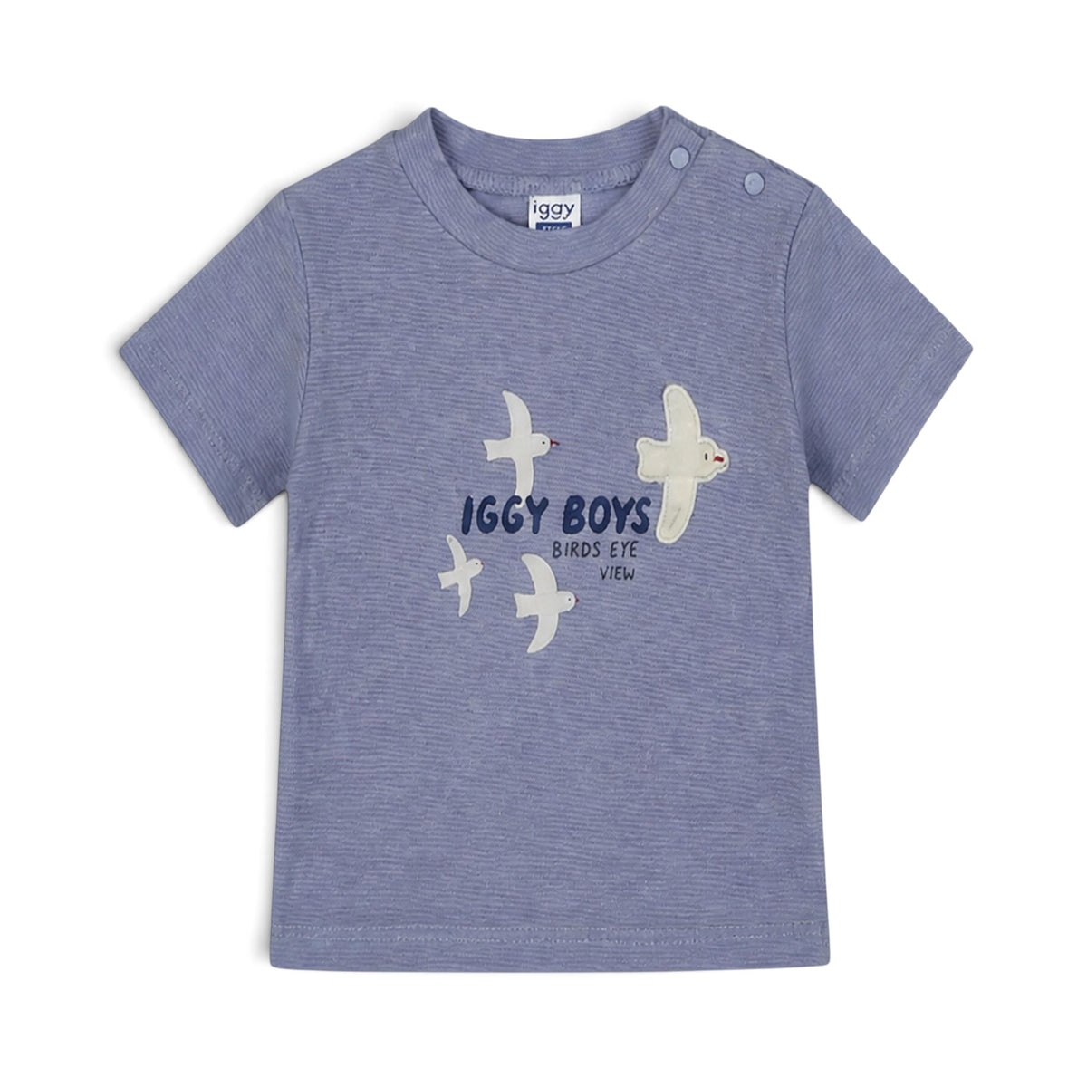 LIGHT BLUE "IGGY BOYS" SHIRT AND BEIGE SHORTS BABY BOY OUTFIT
