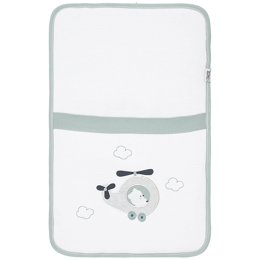 SLEEPING SET GREEN TEDDY & HELICOPTER