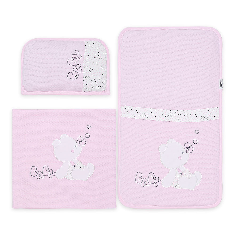 SLEEPING SET PINK TEDDY