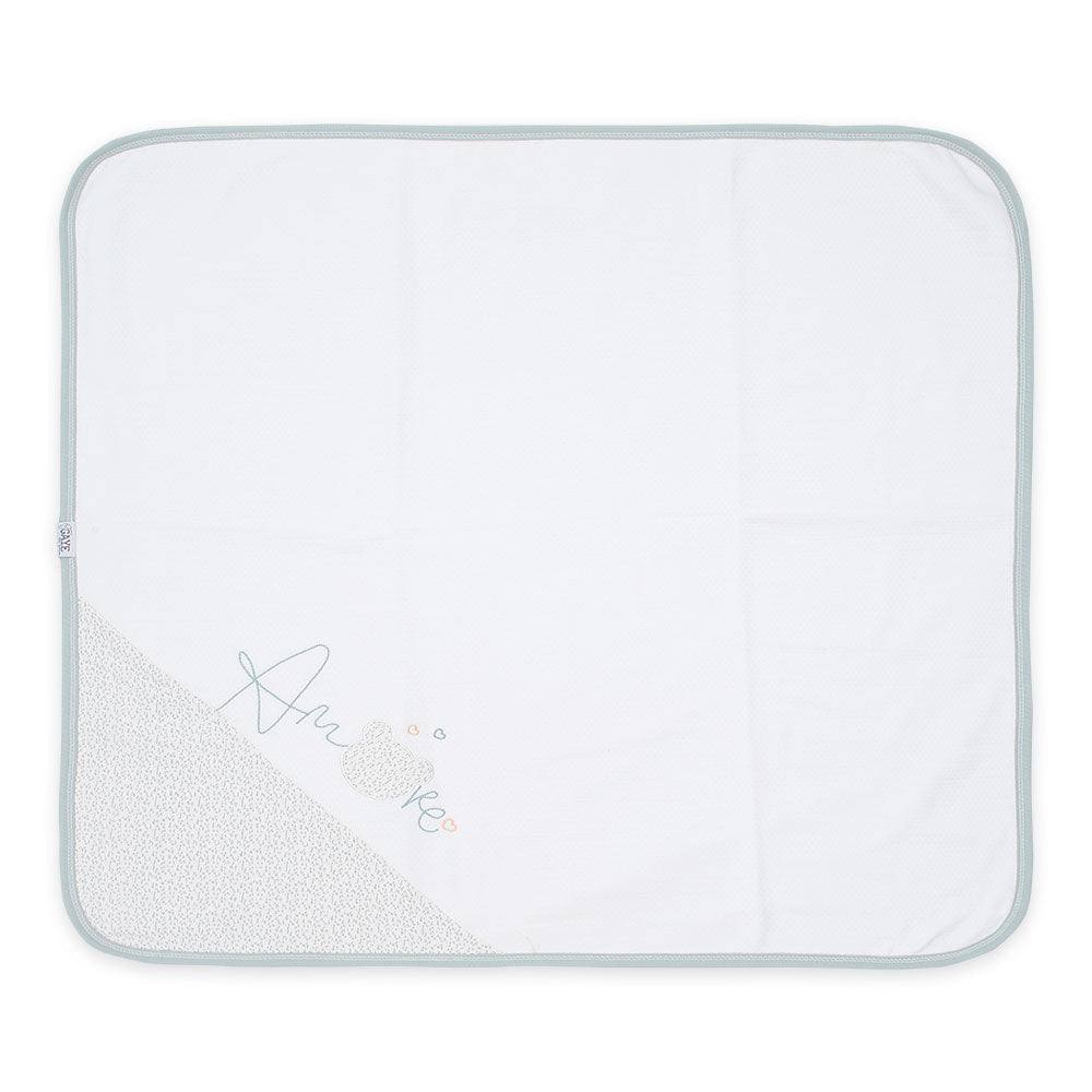 SLEEPING SET GREEN TEDDY & HEARTS