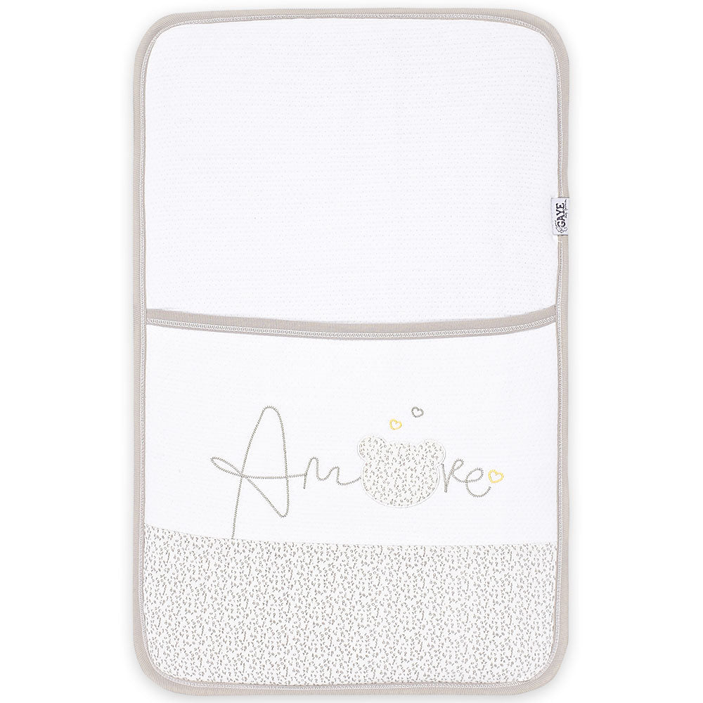 SLEEPING SET BROWN TEDDY & HEARTS