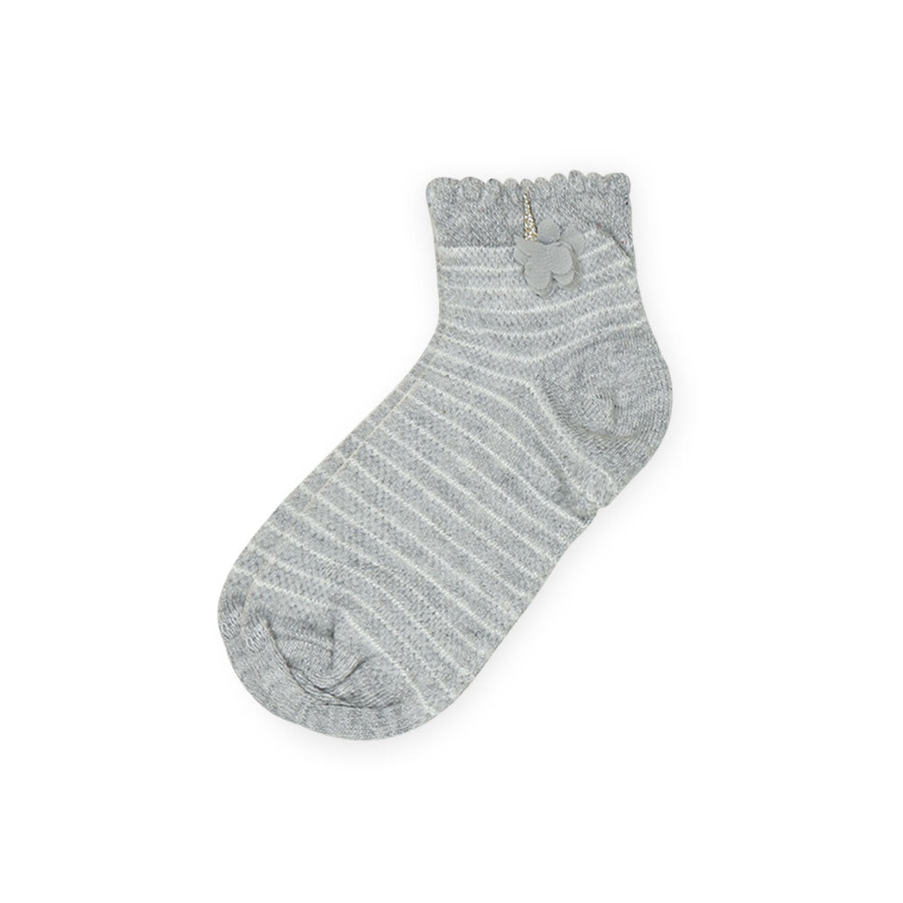 GIRL SOCKS GREY STRIPED