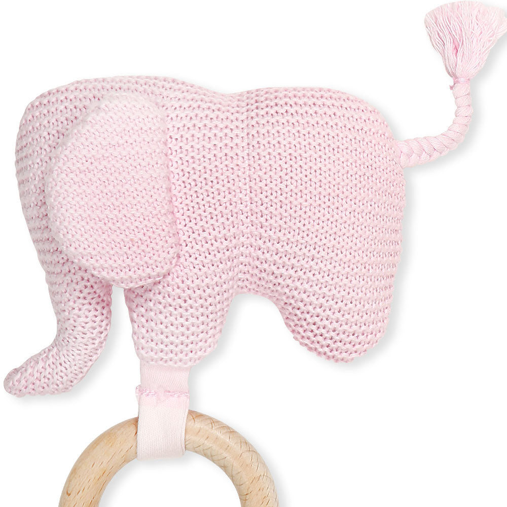 STUFF TOY PINK ELEPHANT KNITTED