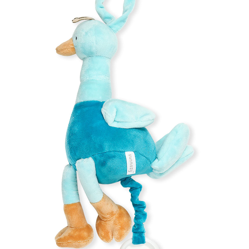 STUFF TOY TURQUOISE DUCK MUSIC PULL