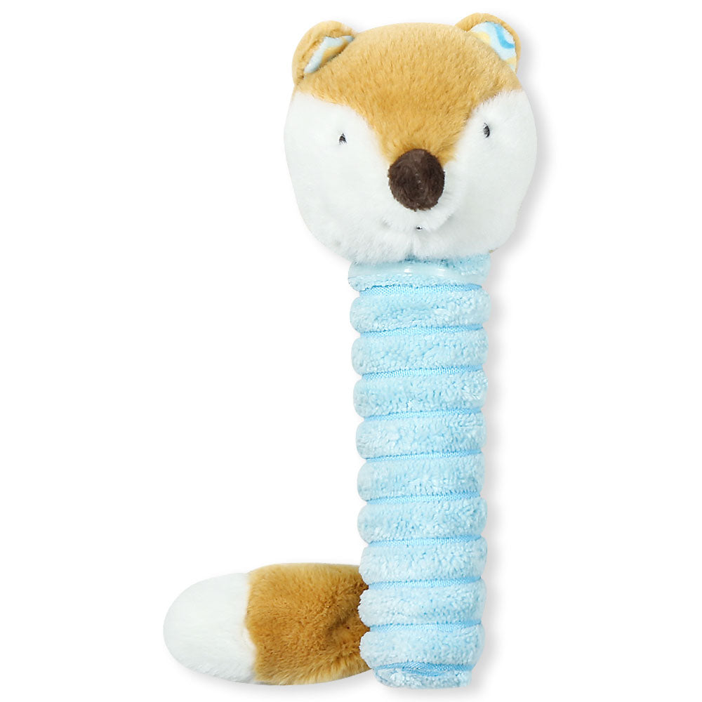 STUFF TOY BLUE FOX PLUSH STICK RATTLE