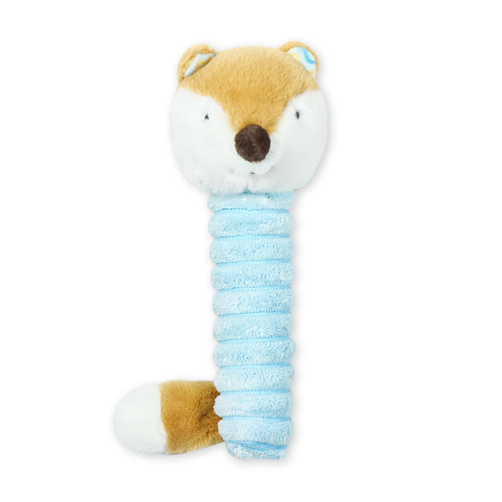 STUFF TOY BLUE FOX PLUSH STICK RATTLE