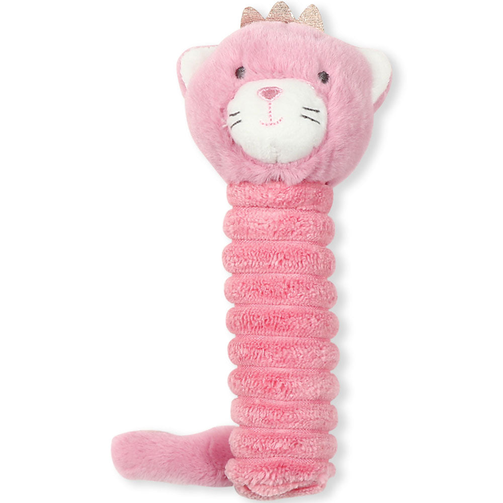 STUFF TOY PINK KITTY PLUSH STICK RATTLE