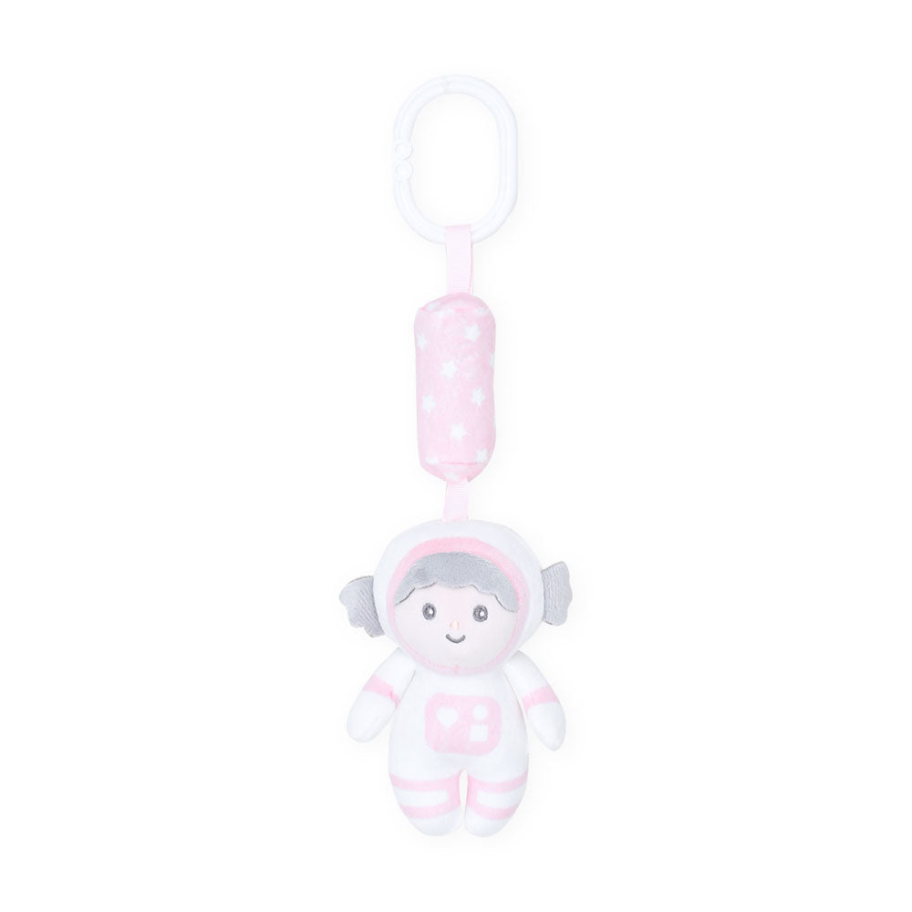STUFF TOY PINK ASTRONAUT GIRL HAND BELL