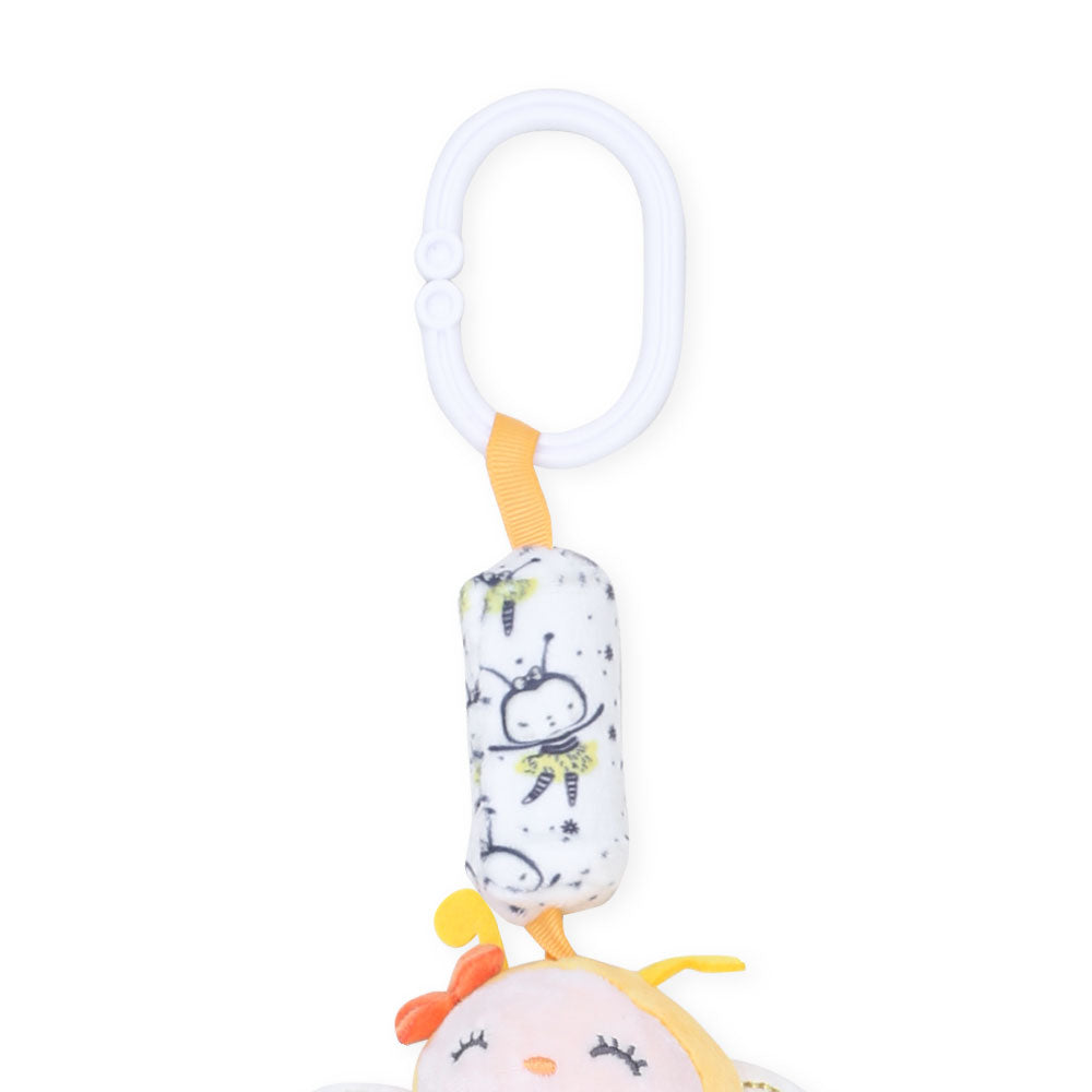 STUFF TOY YELLOW BUMBLE BEE HAND BELL