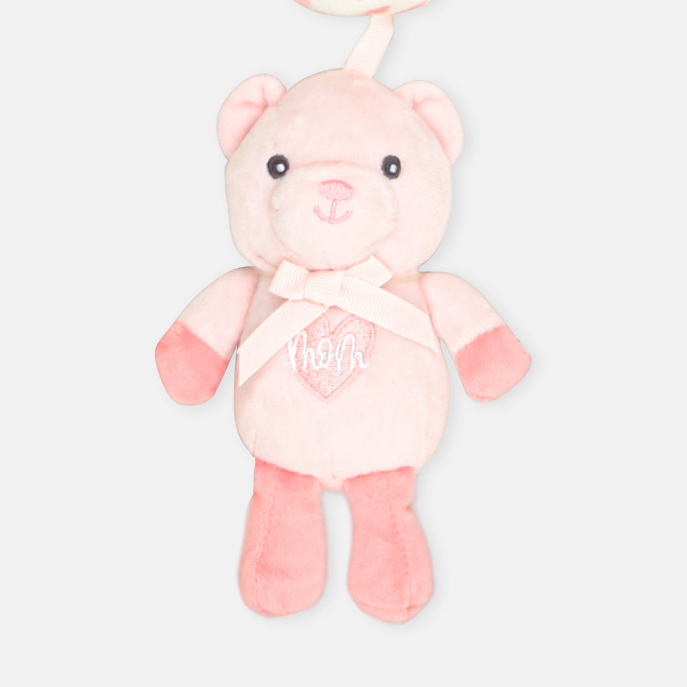 STUFF TOY PINK TEDDY RATTLE