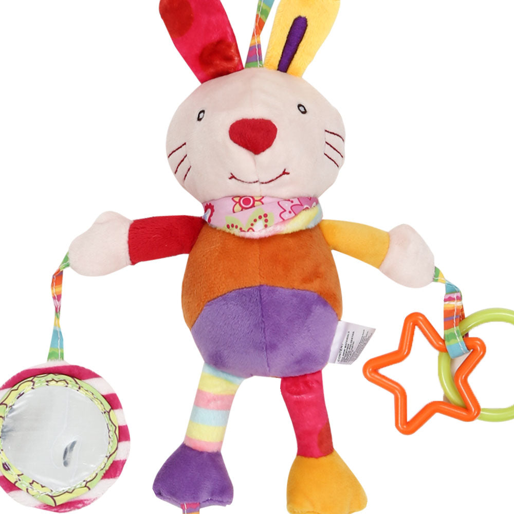 STUFF TOY MULTI-COLOR BUNNY RATTLING