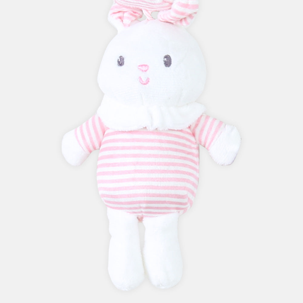 STUFF TOY PINK & WHITE STRIPPED BUNNY