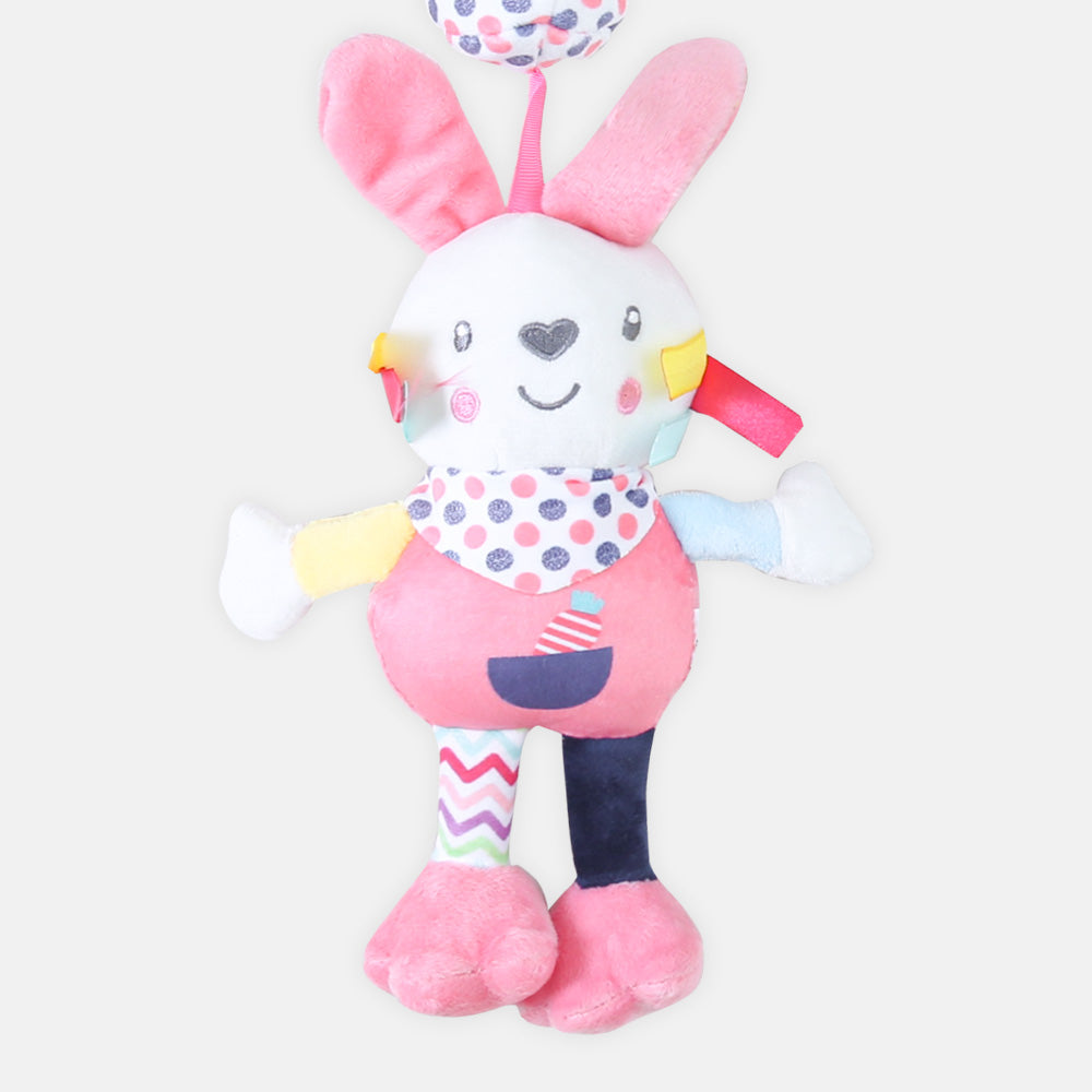 STUFF TOY PINK & BLUE HANGABLE RABBIT RATTLE