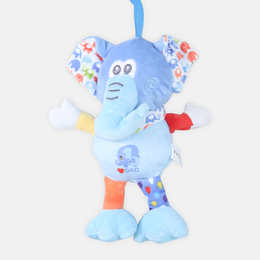 STUFF TOY LOVE DAD BLUE ELEPHANT RATTLE