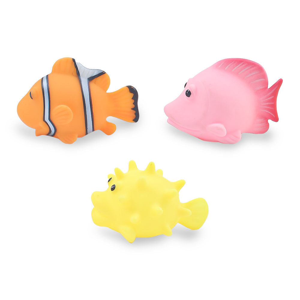 BATH TOYS MULTICOLOR FISHES SQUEAKY