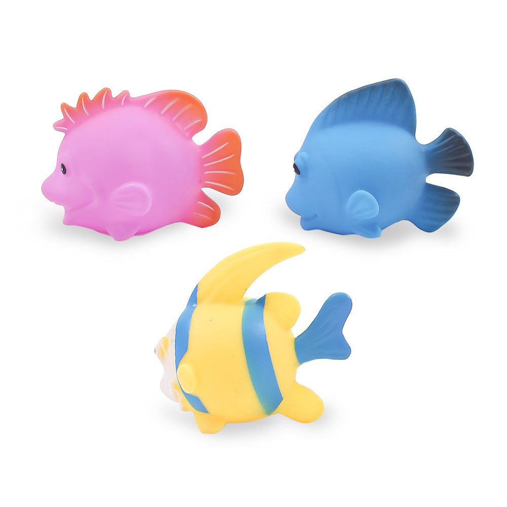 BATH TOYS MULTICOLOR FISHES SQUEAKY