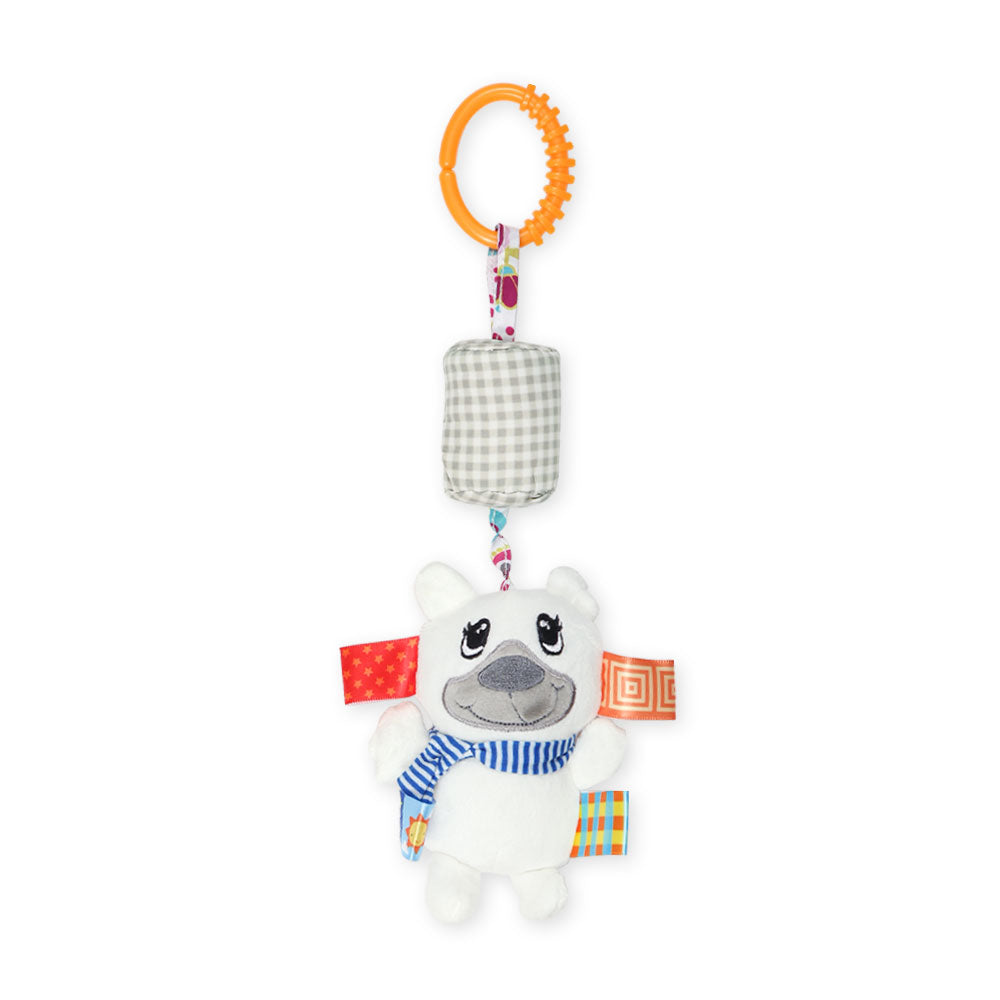 STUFF TOY WHITE TEDDY PLUSH BELL