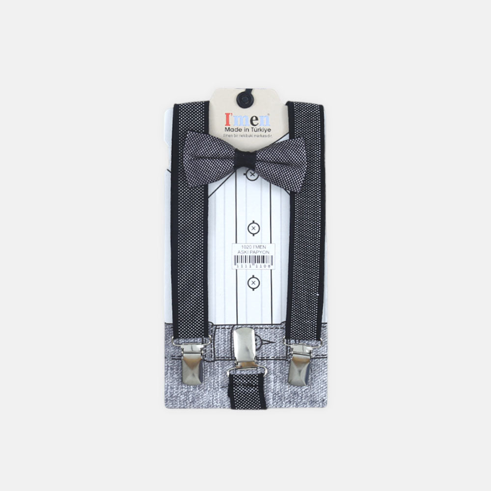 SUSPENDER WITH BOW BLACK