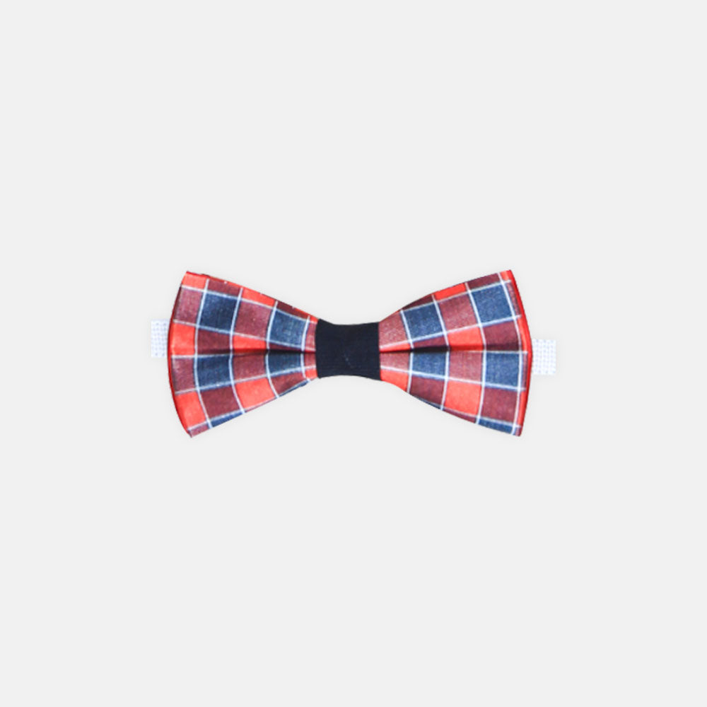 SUSPENDER WITH BOW RED CHECK