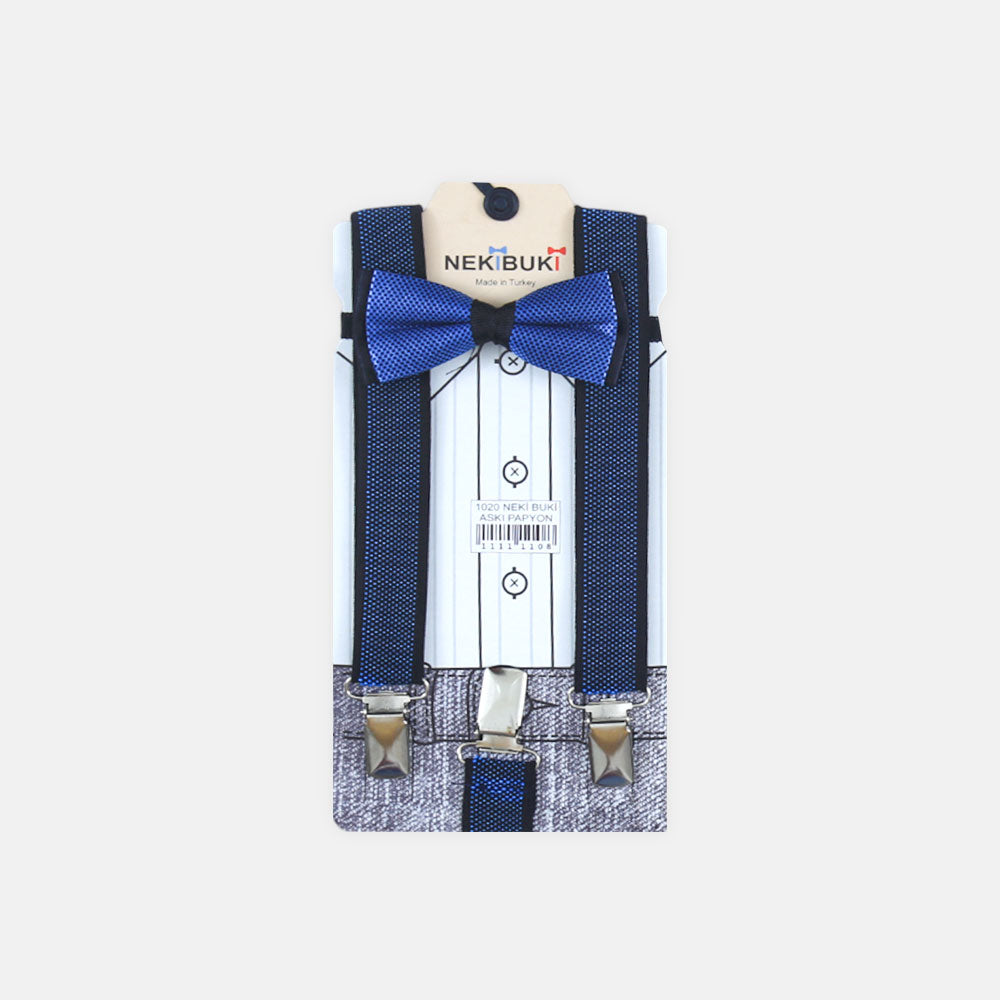SUSPENDER WITH BOW BLUE