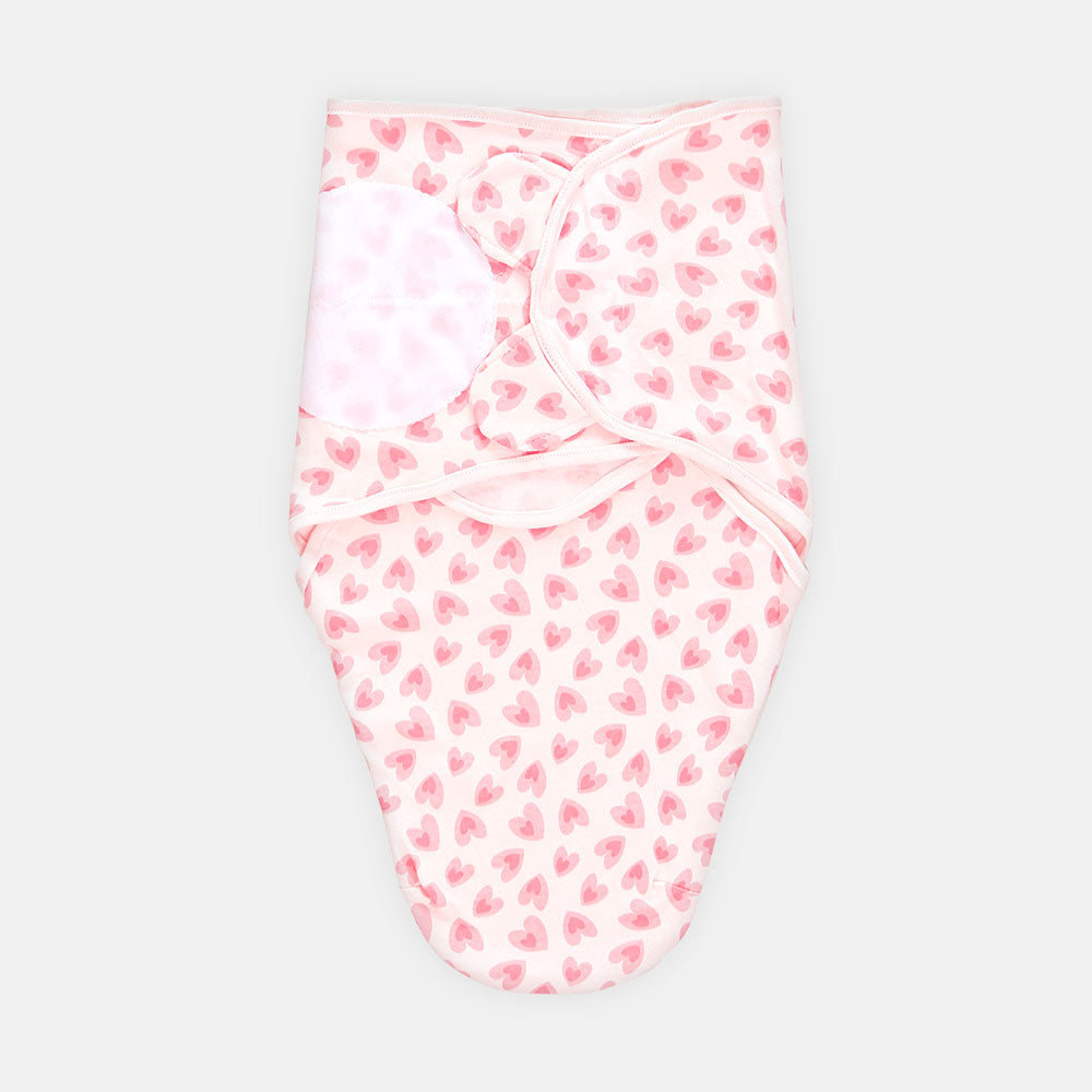 SWADDLE SHEET HEARTY PINK