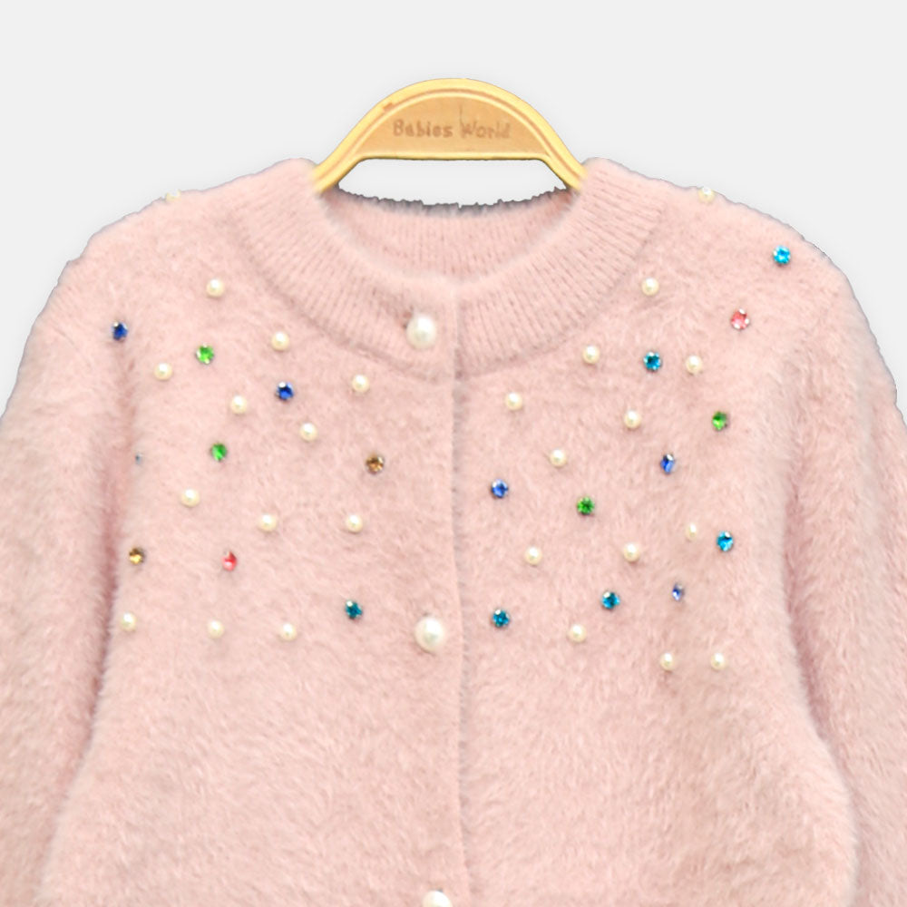 GIRL SWEATER DREAMY GLOW BUTTON-UP