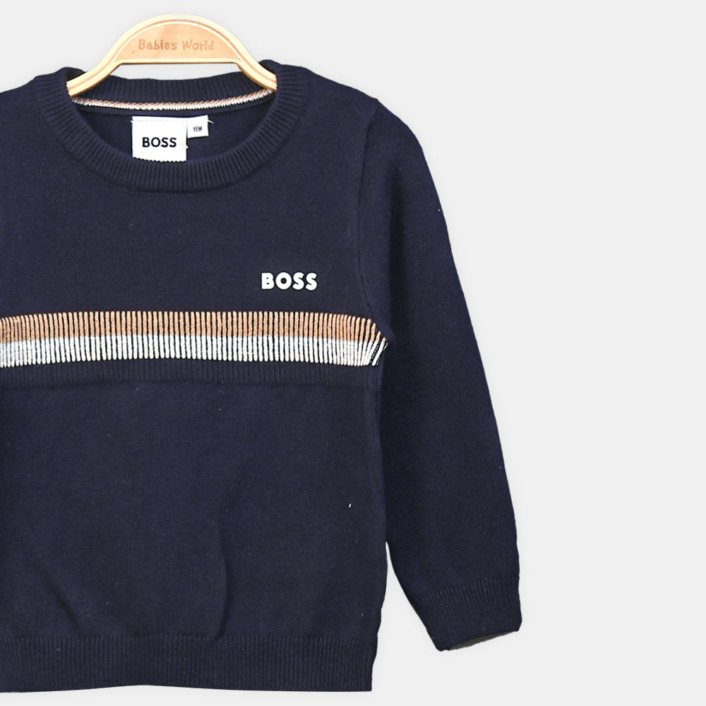 BOY SWEATER SMART STYLE BOSS KNIT NAVY
