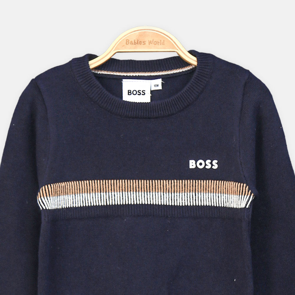 BOY SWEATER SMART STYLE BOSS KNIT NAVY