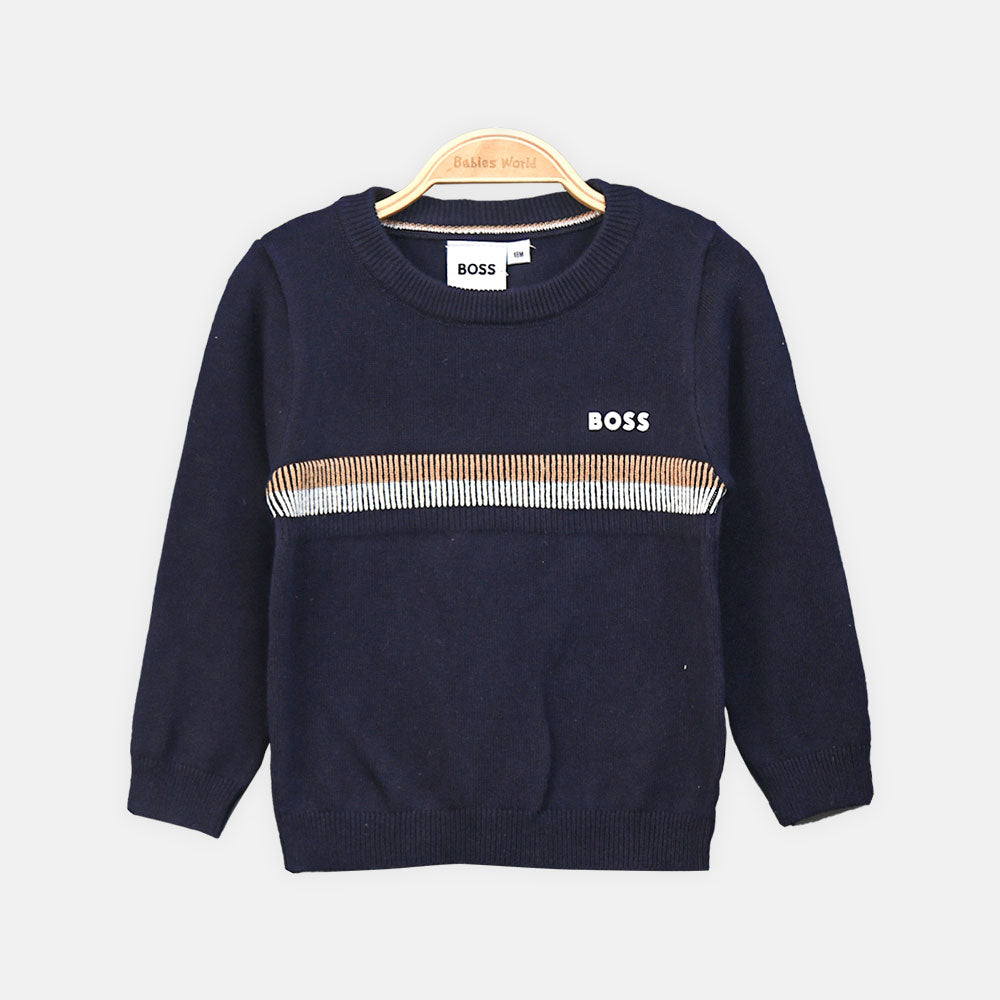 BOY SWEATER SMART STYLE BOSS KNIT NAVY