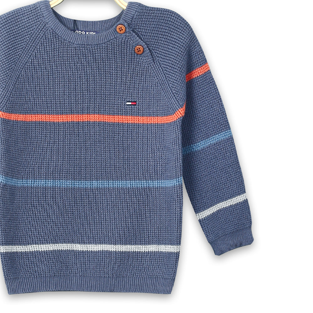 BOY SWEATER / SWEAT T-SHIRT BLUE CROCHET TOMMY HILFIGER